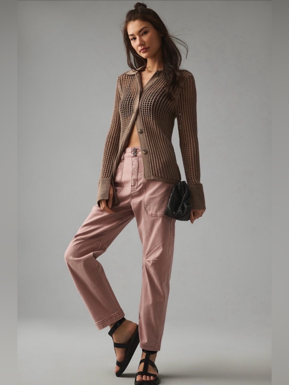 PILCRO ANTHROPOLOGIE‎ Knee-Tuck Pants Pink Barrel Utility 31